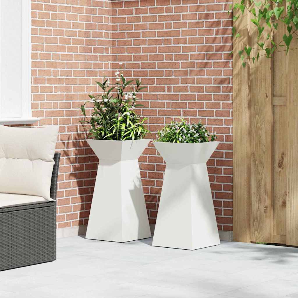 Søyleplanter 2 pcs Hvit 35 x 35 x 73 cm