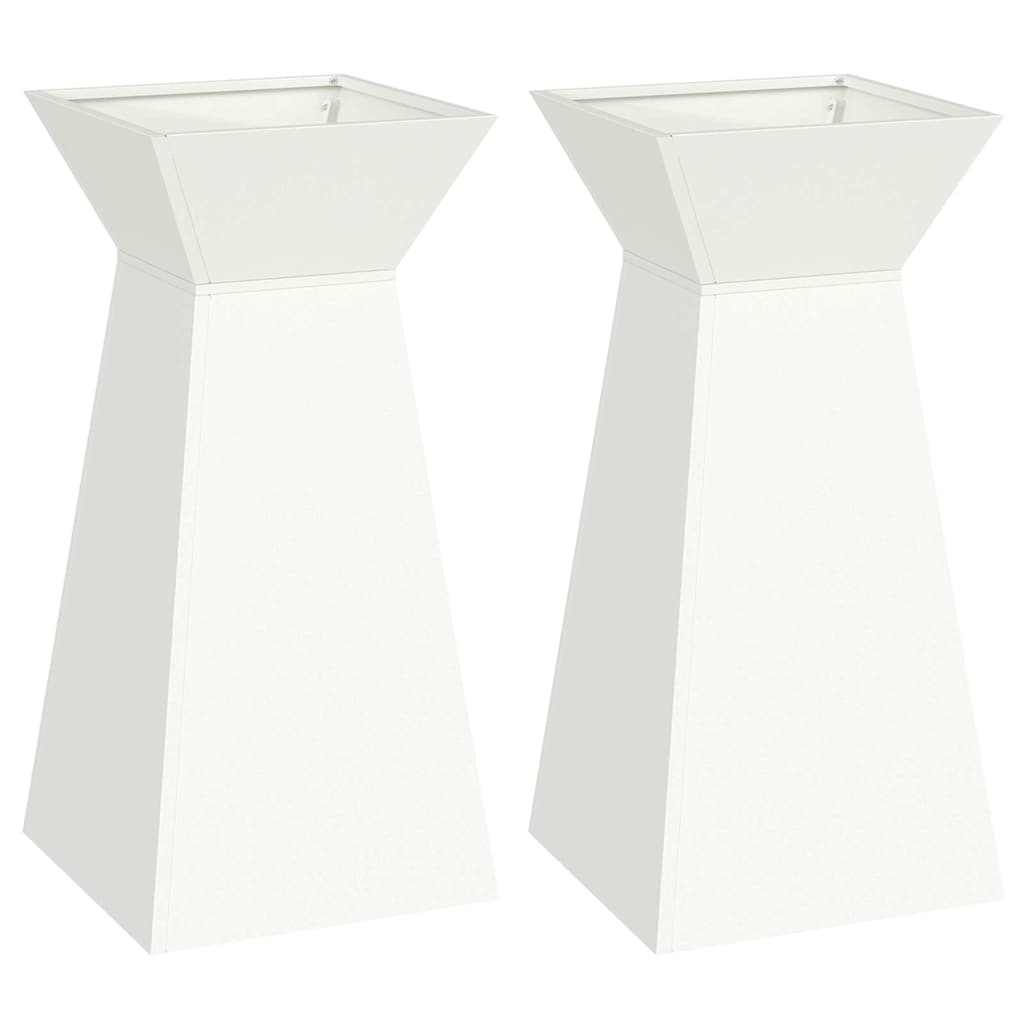 Søyleplanter 2 pcs Hvit 35 x 35 x 73 cm