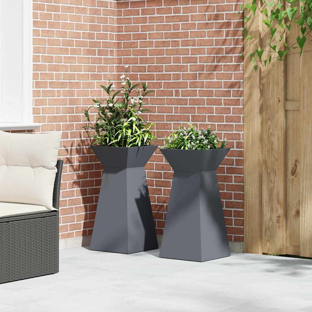 Søyleplanter 2 pcs Antrasitt 35 x 35 x 73 cm