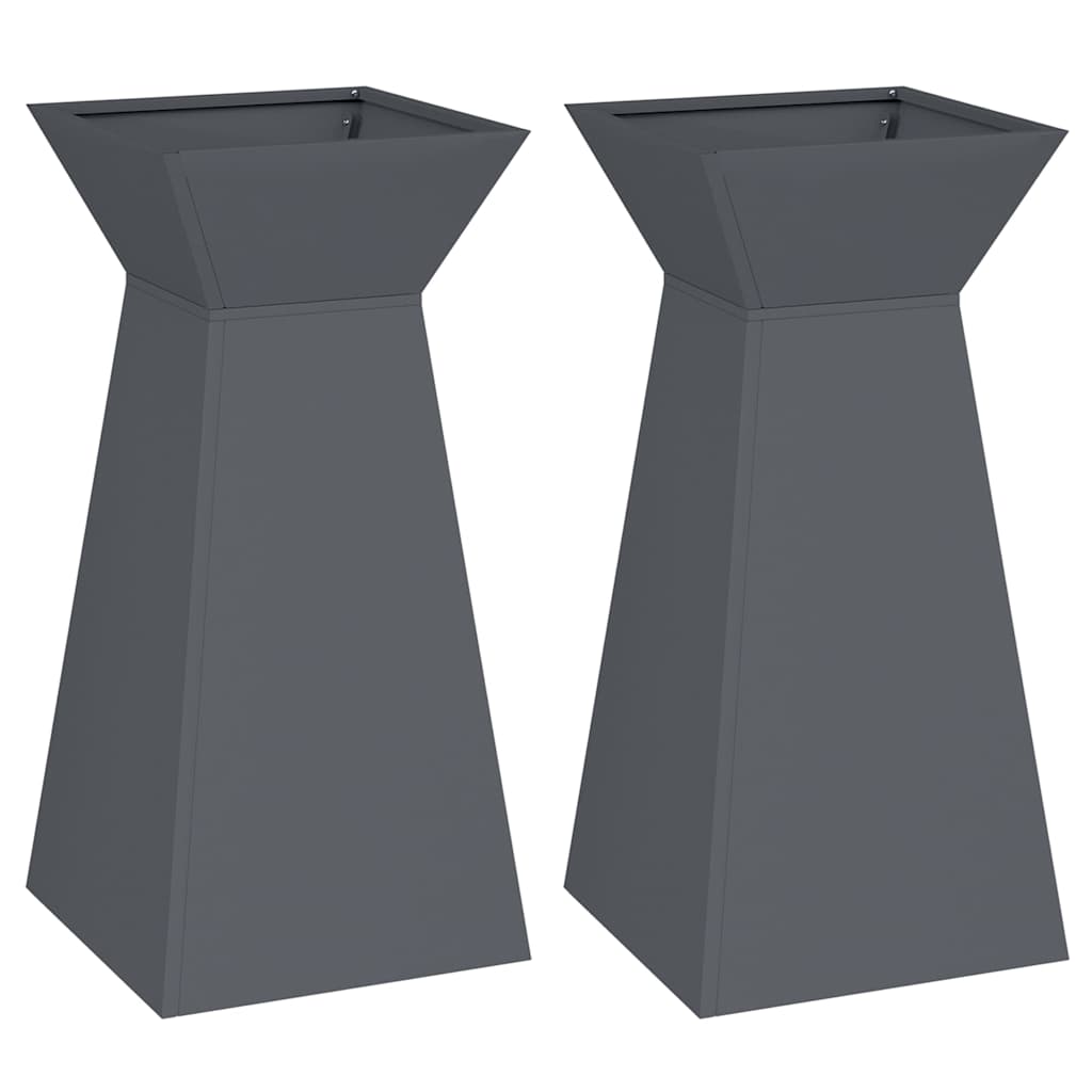 Søyleplanter 2 pcs Antrasitt 35 x 35 x 73 cm