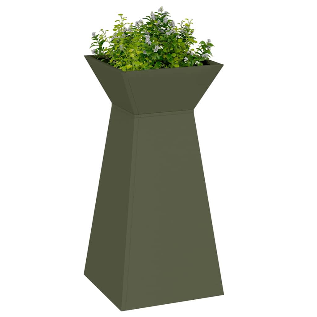 Søyleplanter 2 pcs Olivengrønn 35 x 35 x 73 cm