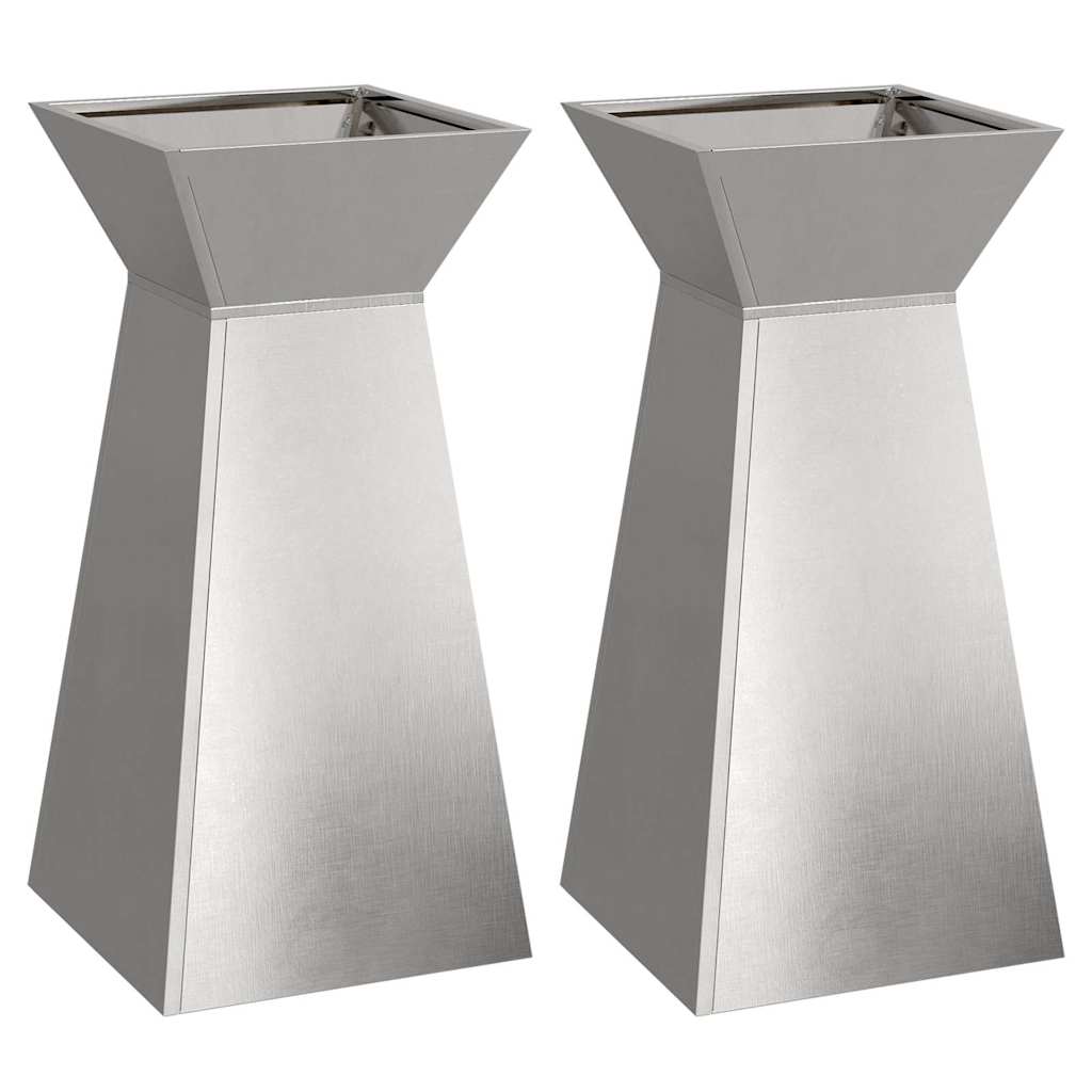 Søyleplanter 2 pcs sølv 35 x 35 x 73 cm