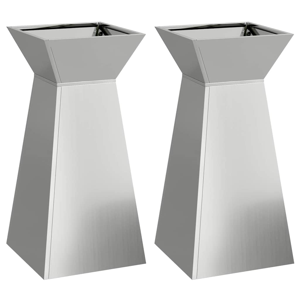 Søyleplanter 2 pcs sølv 35 x 35 x 73 cm