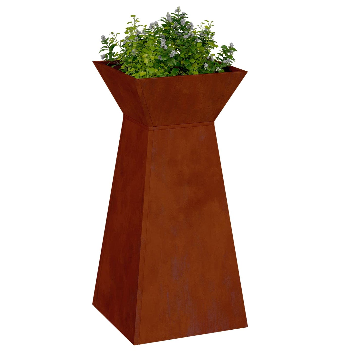 Søyleplanter sølv 35 x 35 x 73 cm Cortenstål