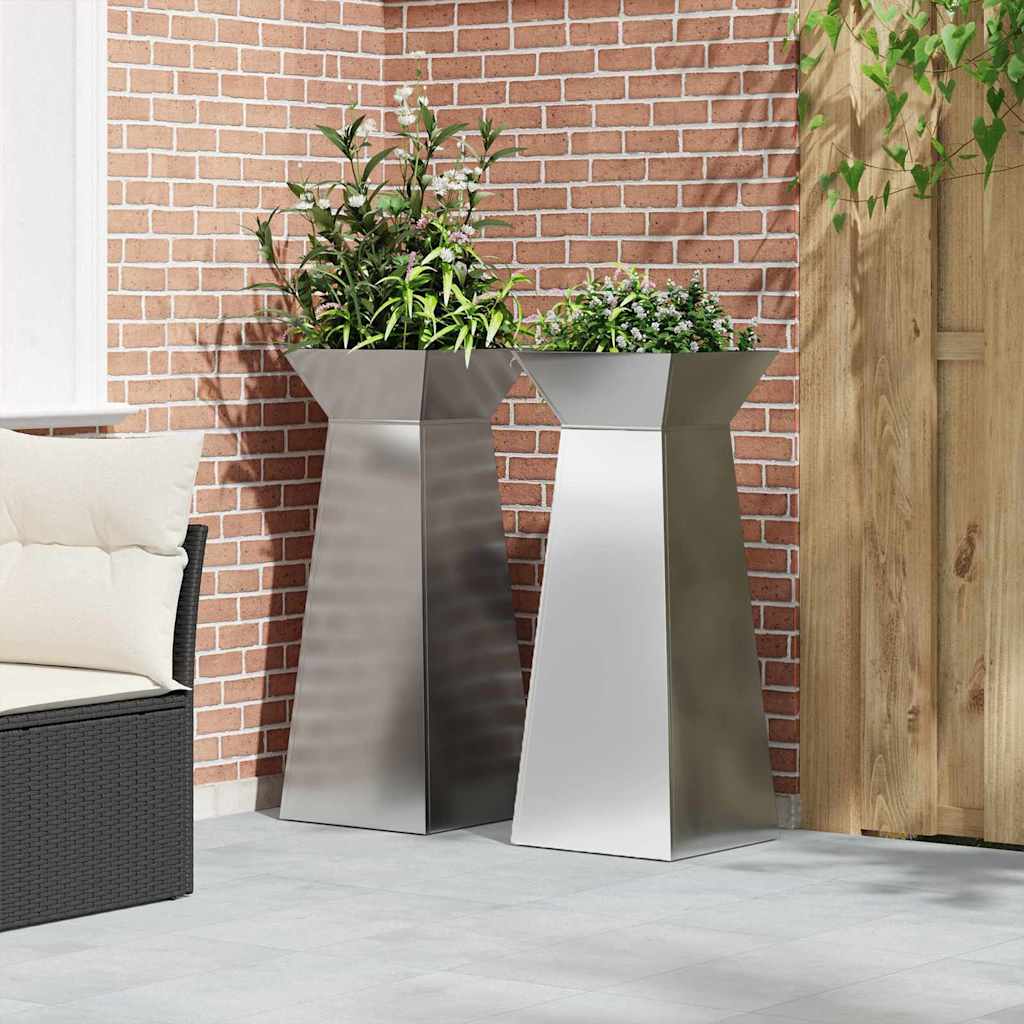 Søyleplanter 2 pcs sølv 40 x 40 x 100 cm