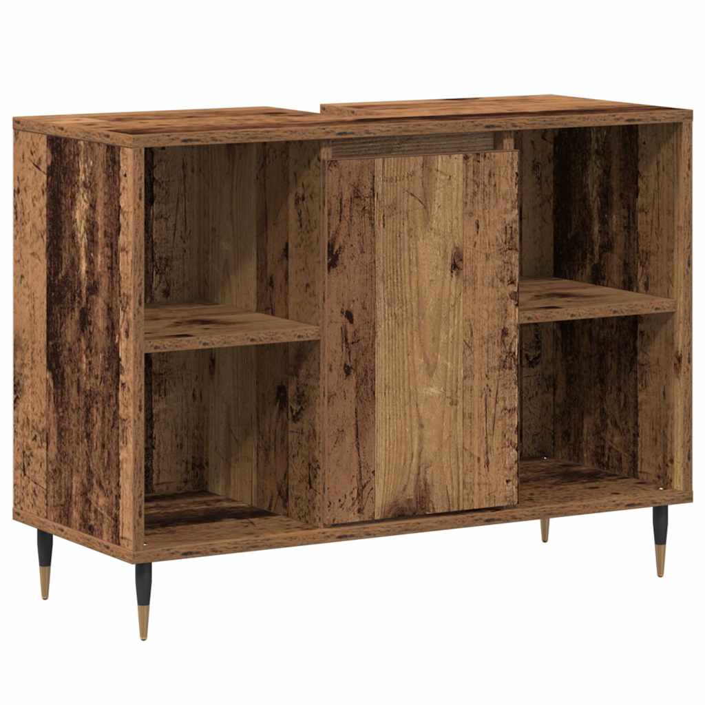 Baderomsskap med hylle Gamle tre 80 x 33 x 60 cm Konstruert tre