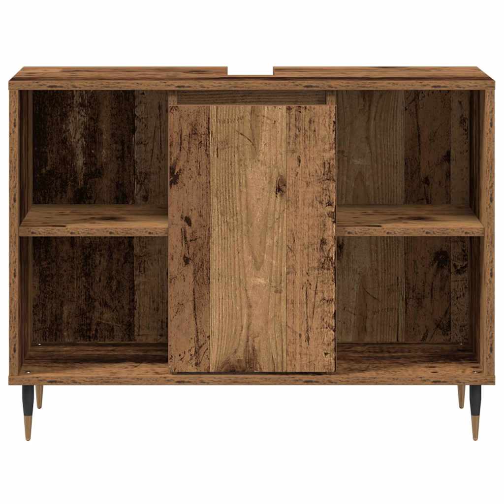 Baderomsskap med hylle Gamle tre 80 x 33 x 60 cm Konstruert tre