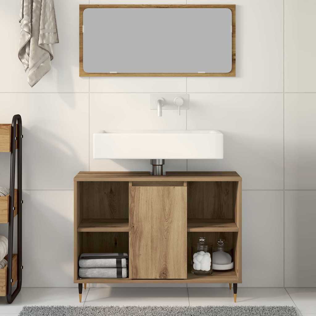 Baderomsskap med dør Artisan Eik 80 x 33 x 60 cm Konstruert tre