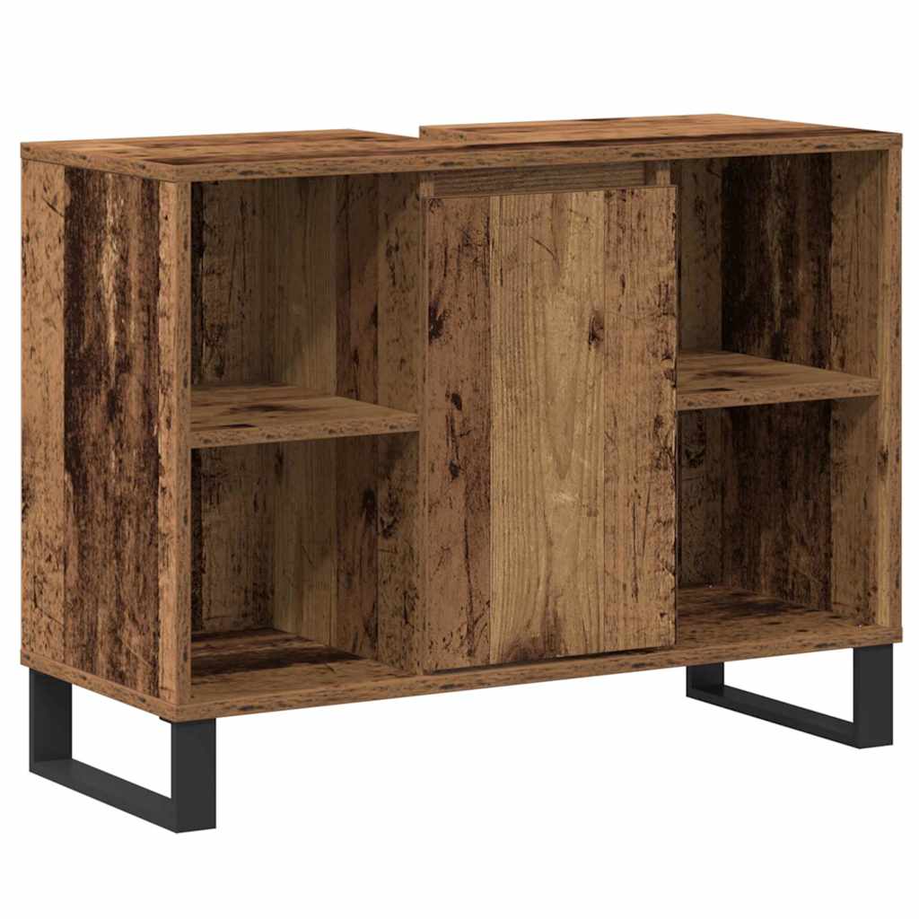 Baderomsskap med hylle Gamle tre 80 x 33 x 60 cm Konstruert tre