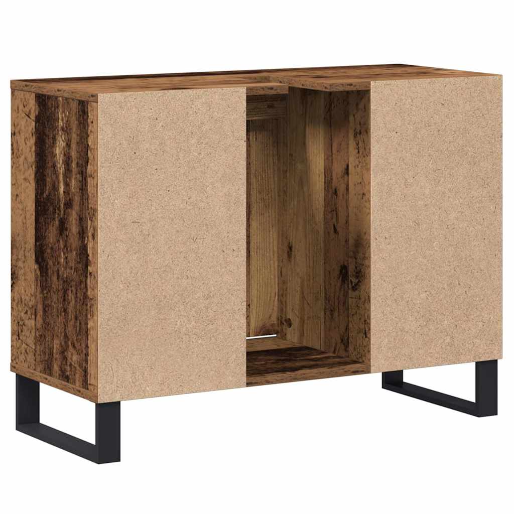 Baderomsskap med hylle Gamle tre 80 x 33 x 60 cm Konstruert tre