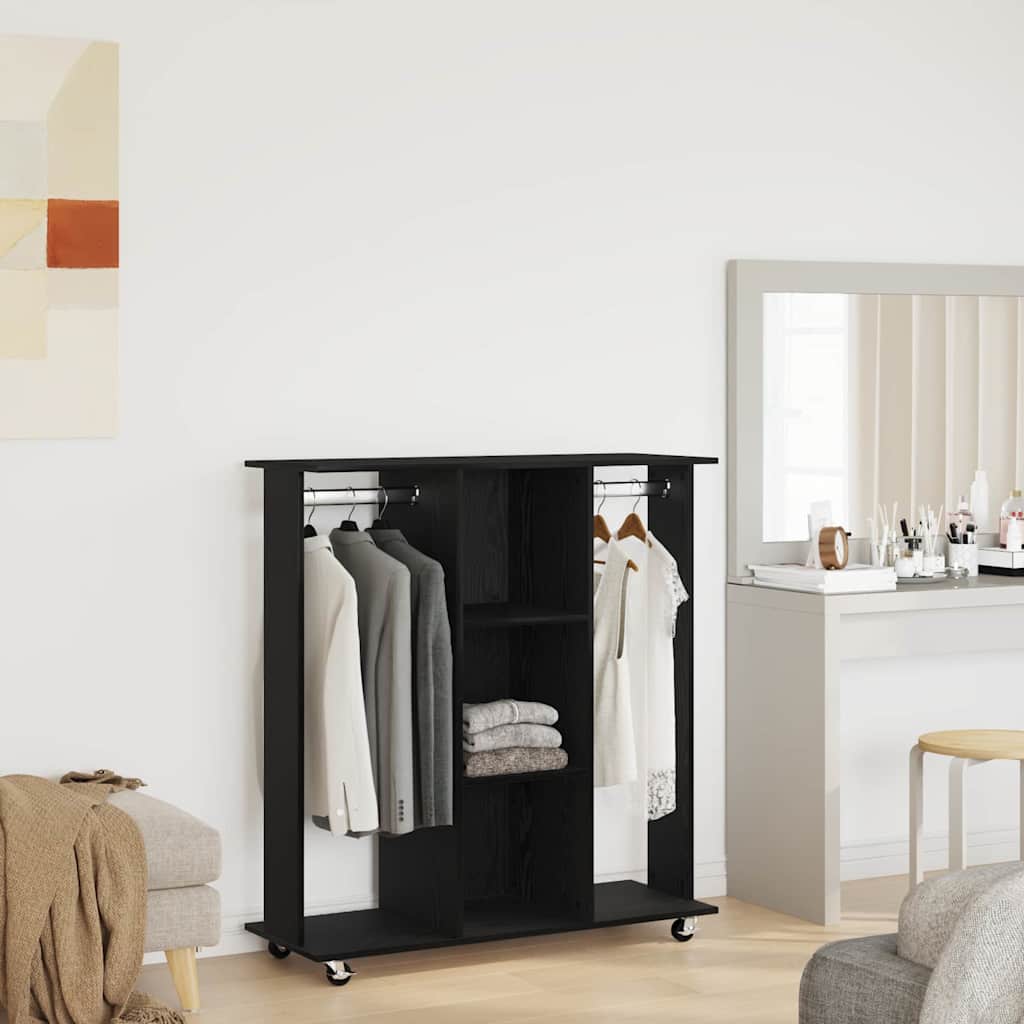 Garderobeskap Svart eik 102 x 38 x 110 cm Konstruert tre