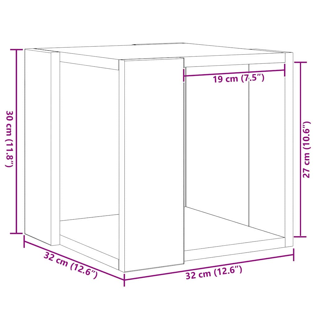 Kaffebord Gamle tre 32 x 32 x 30 cm Konstruert tre