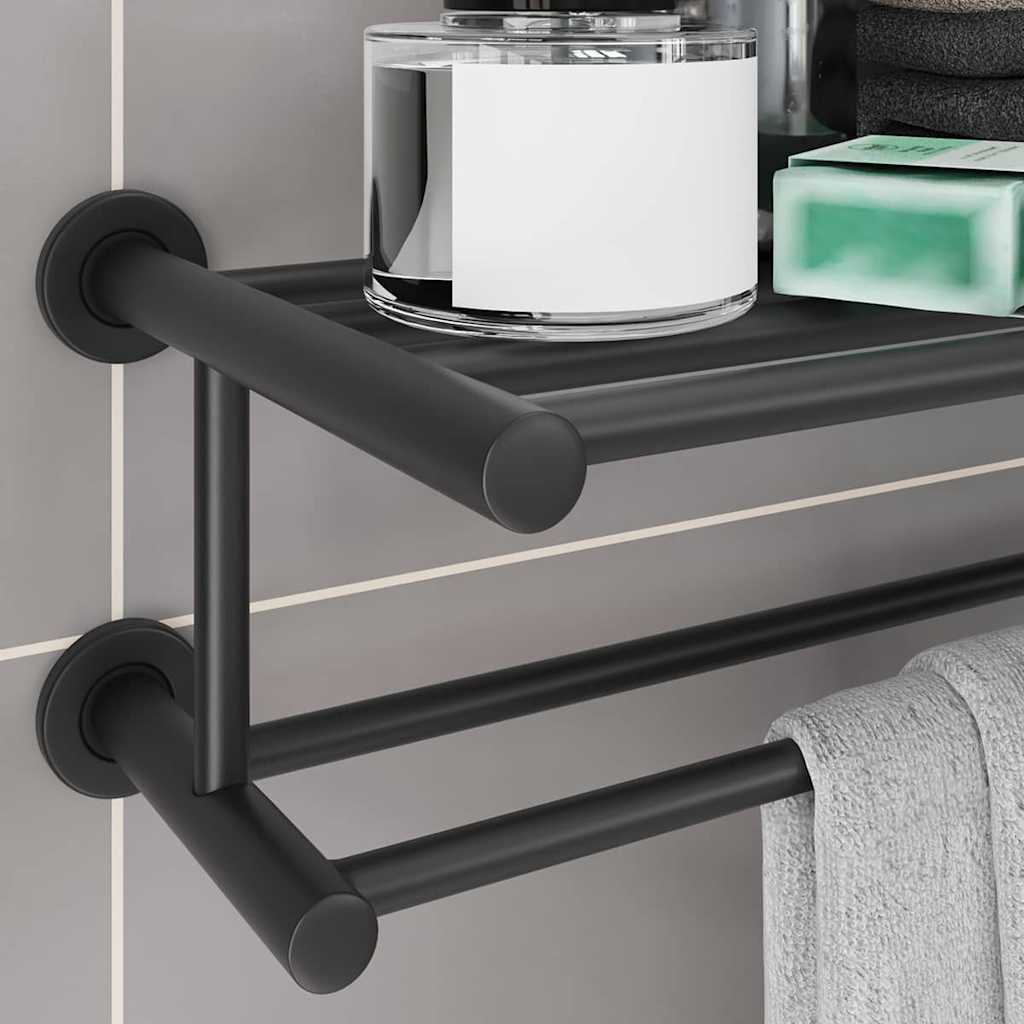 Håndkle Rack Svart 61 x 23 x 17 cm Rustfritt stål