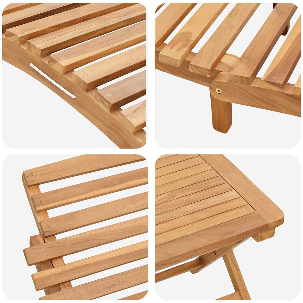 Solstol 2 pcs Brun 198 x 55 x 58,5 cm Massivt Teaktre