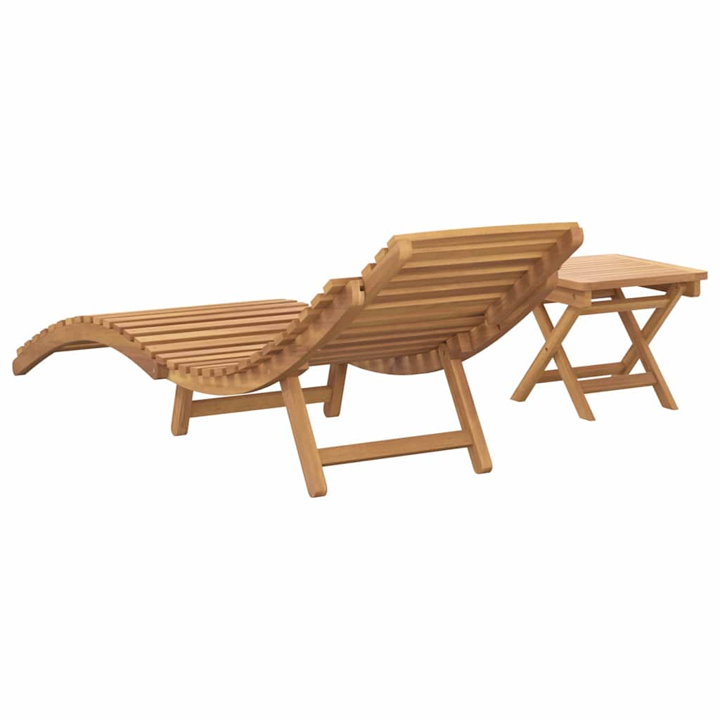 Solstol 2 pcs Brun 198 x 55 x 58,5 cm Massivt Teaktre