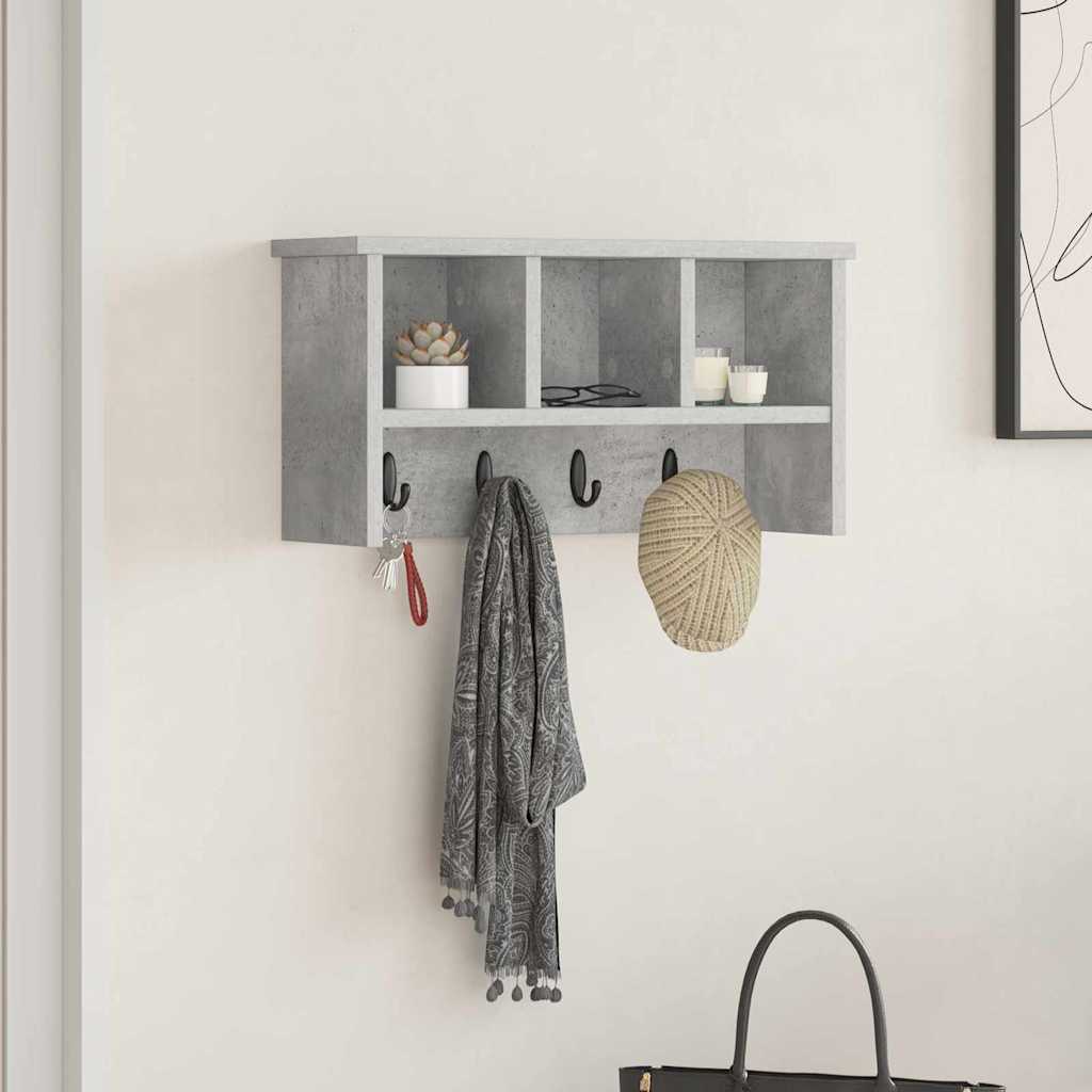 Vegghengt kleshenger Betonggrå 50 x 16 x 26 cm Konstruert tre