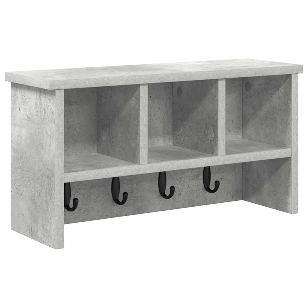 Vegghengt kleshenger Betonggrå 50 x 16 x 26 cm Konstruert tre