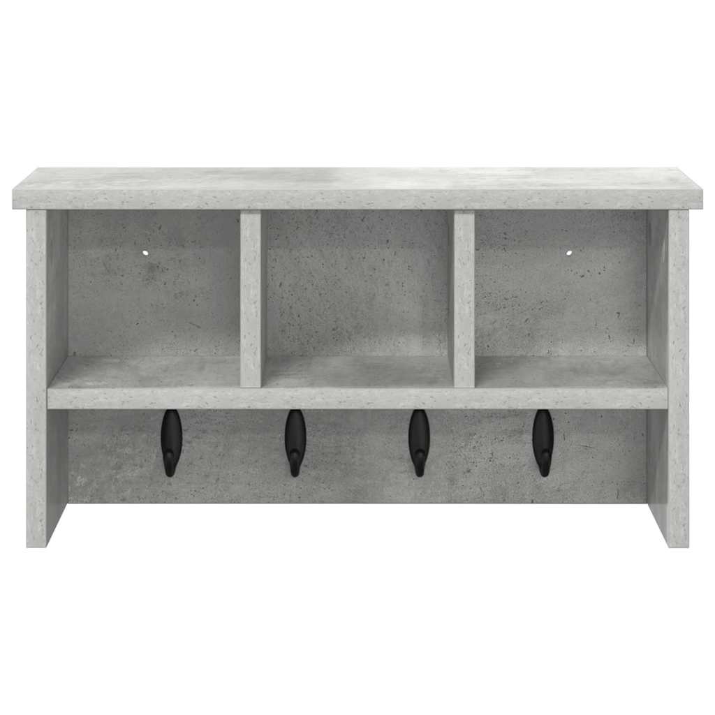 Vegghengt kleshenger Betonggrå 50 x 16 x 26 cm Konstruert tre