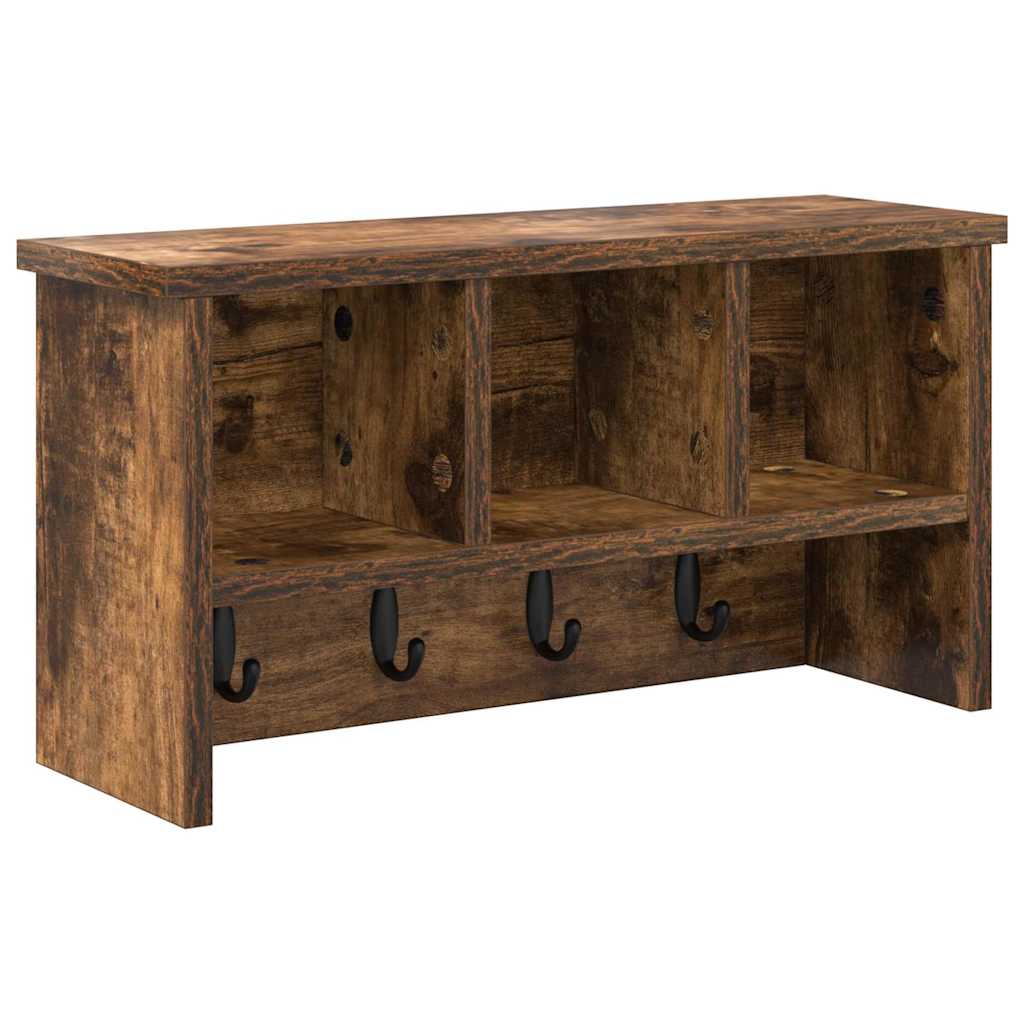 Vegghengt kleshenger Røkt eik 50 x 16 x 26 cm Konstruert tre