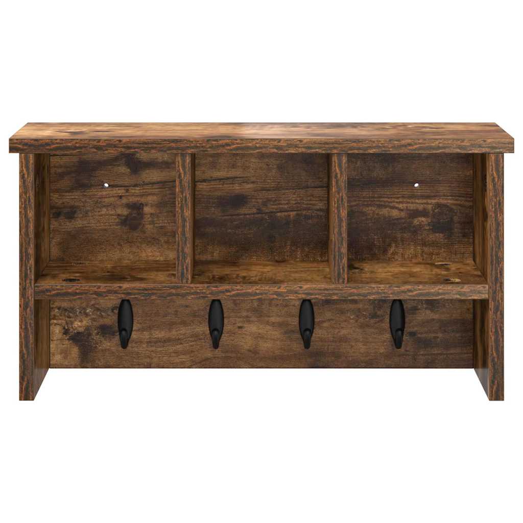 Vegghengt kleshenger Røkt eik 50 x 16 x 26 cm Konstruert tre