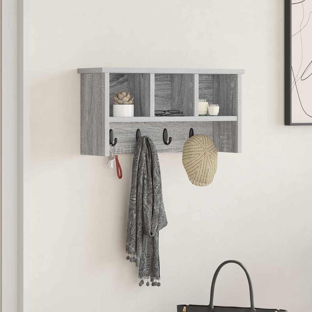 Vegghengt kleshenger Grå sonoma 50 x 16 x 26 cm Konstruert tre