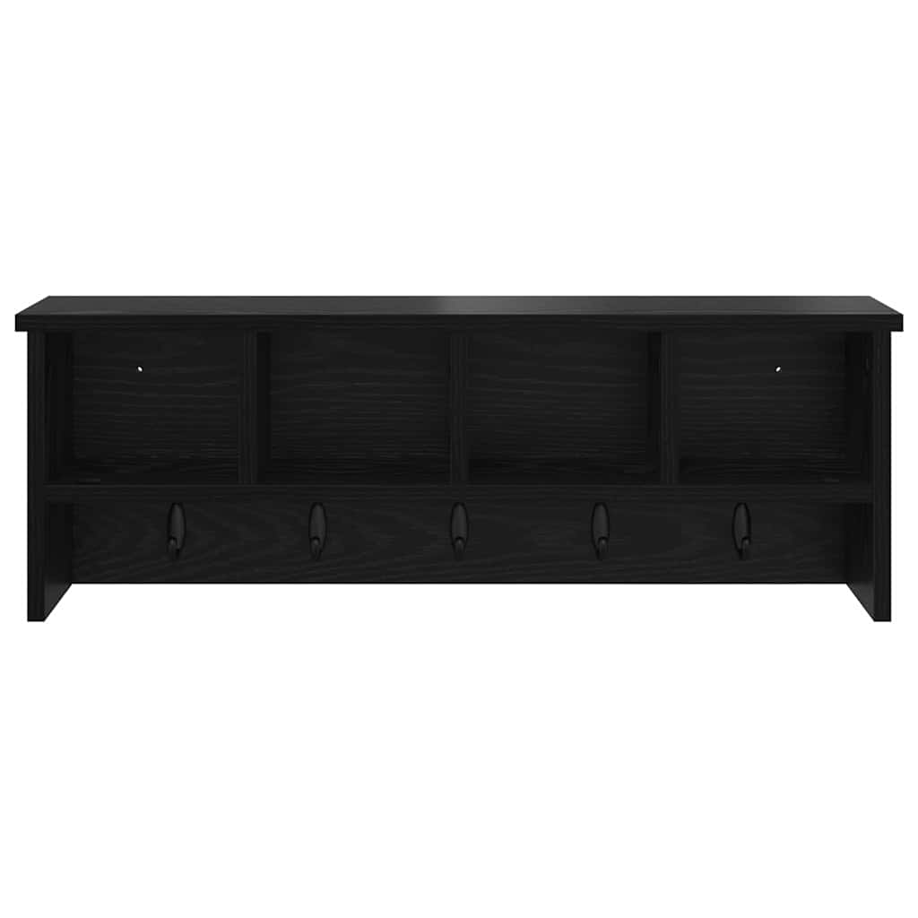 Vegghengt kleshenger Svart eik 75 x 16 x 26 cm Konstruert tre vidaXL