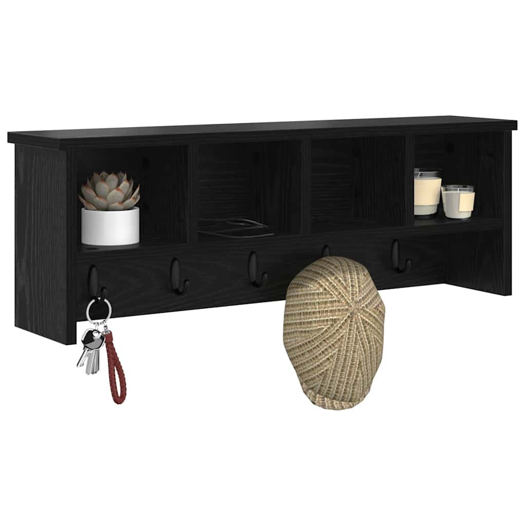 Vegghengt kleshenger Svart eik 75 x 16 x 26 cm Konstruert tre vidaXL