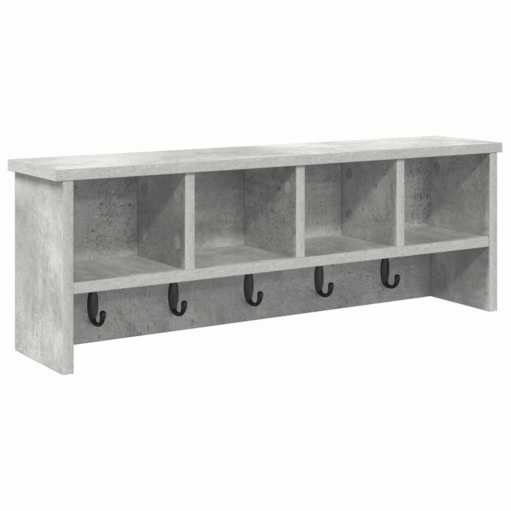 Vegghengt kleshenger Betonggrå 75 x 16 x 26 cm Konstruert tre