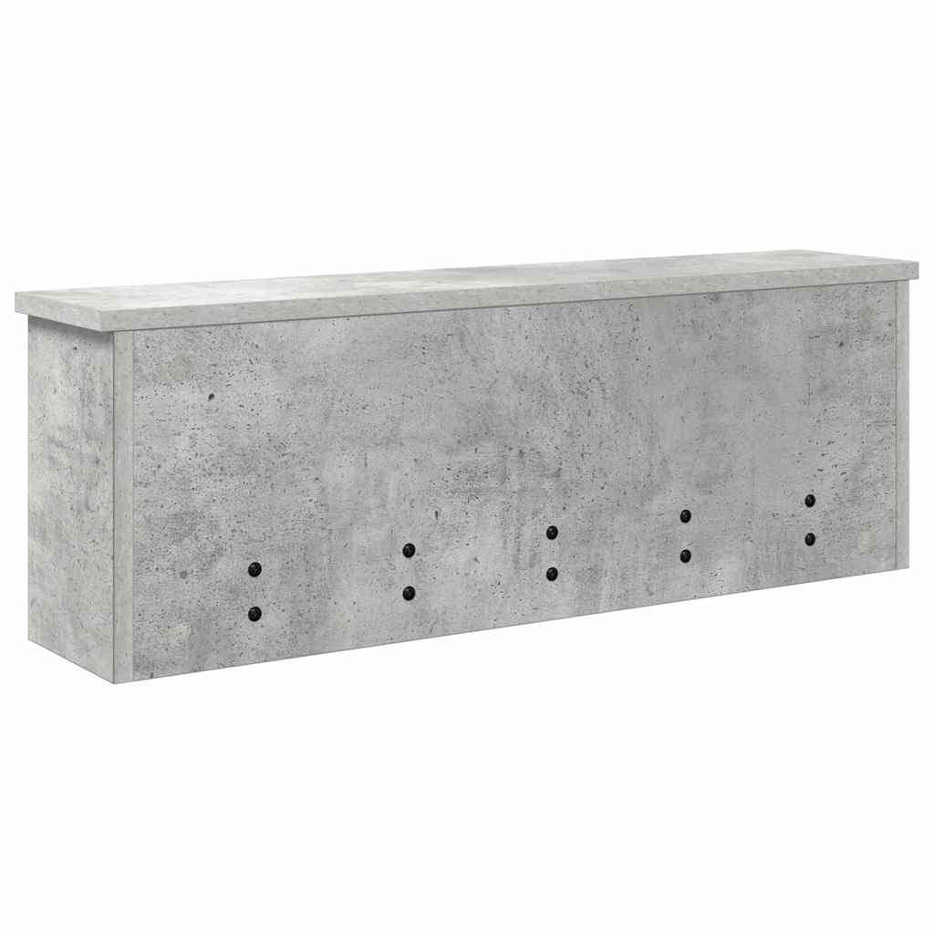 Vegghengt kleshenger Betonggrå 75 x 16 x 26 cm Konstruert tre