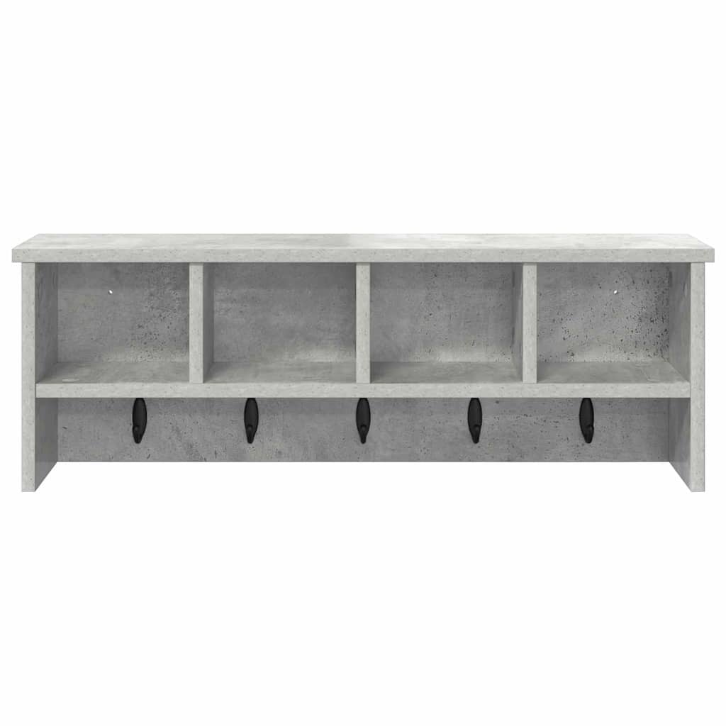Vegghengt kleshenger Betonggrå 75 x 16 x 26 cm Konstruert tre