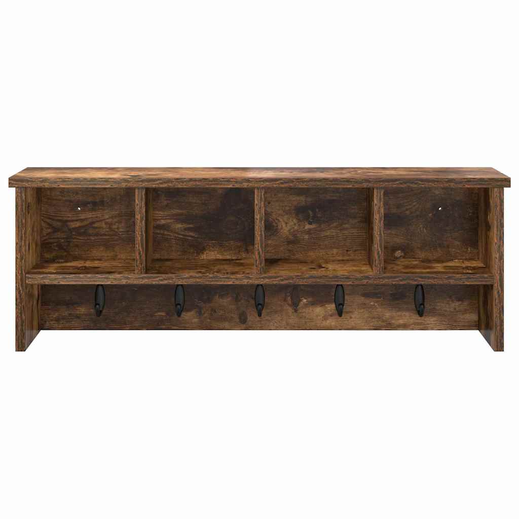 Vegghengt kleshenger Røkt eik 75 x 16 x 26 cm Konstruert tre