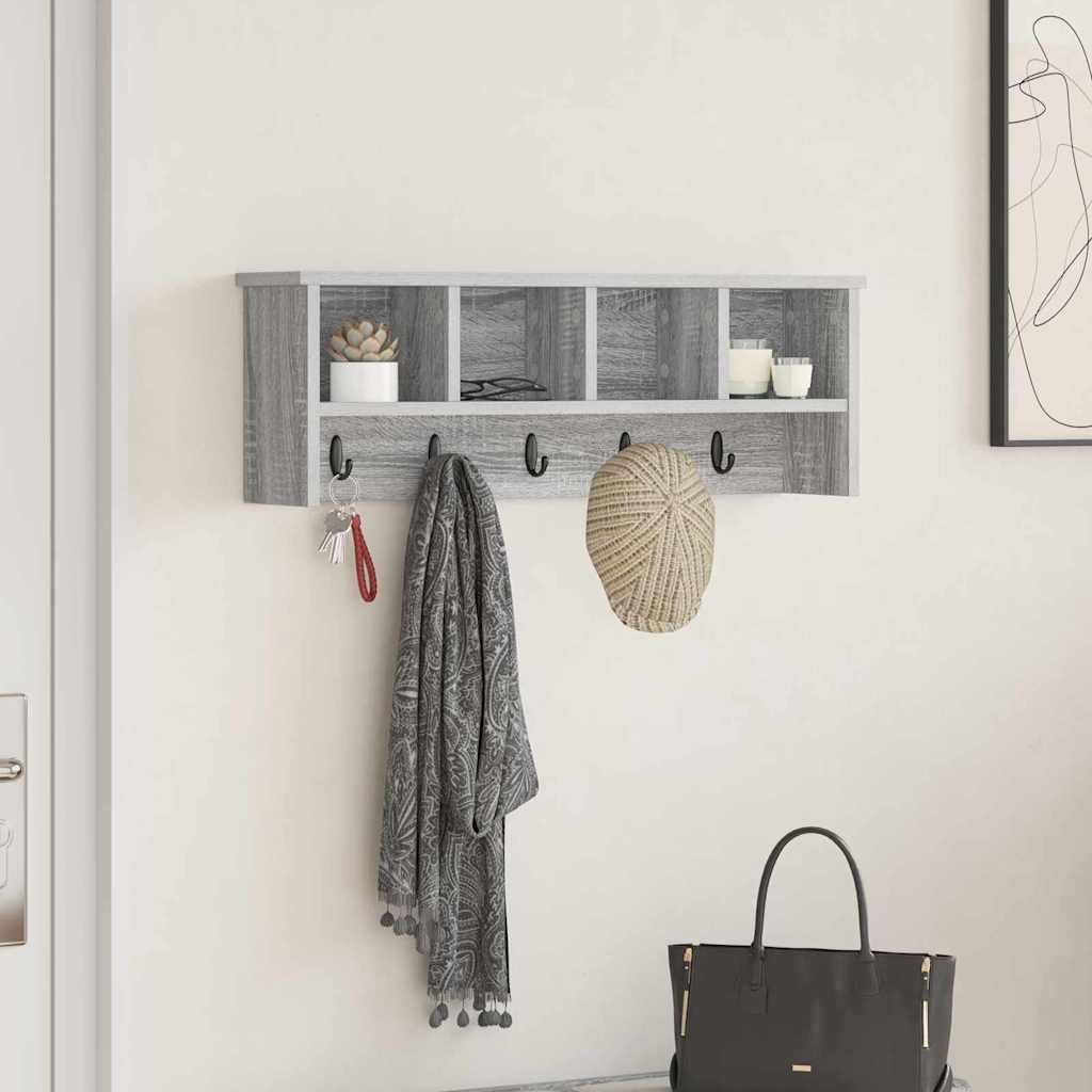 Vegghengt kleshenger Grå sonoma 75 x 16 x 26 cm Konstruert tre