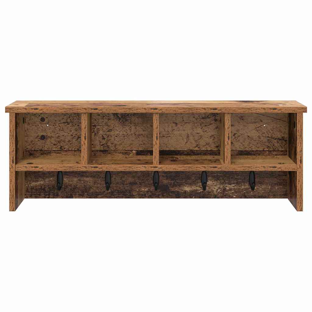 Vegghengt kleshenger Gammelt tre 75 x 16 x 26 cm Konstruert tre vidaXL