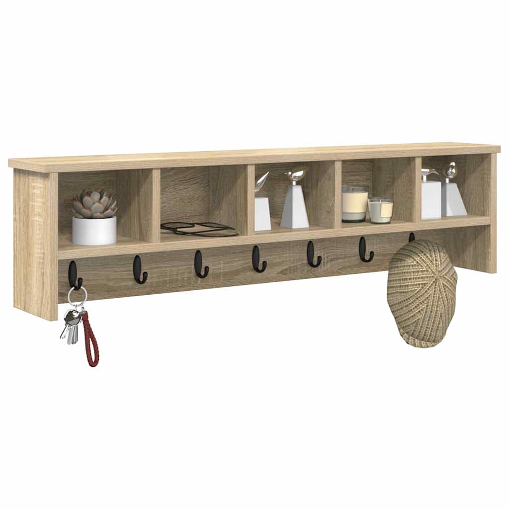 Vegghengt kleshenger Sonoma eik 100 x 16 x 26 cm Konstruert tre