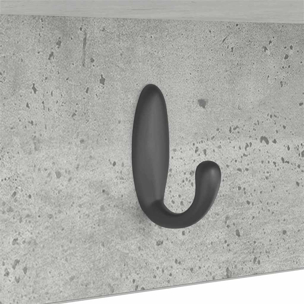 Vegghengt kleshenger Betonggrå 100 x 16 x 26 cm Konstruert tre