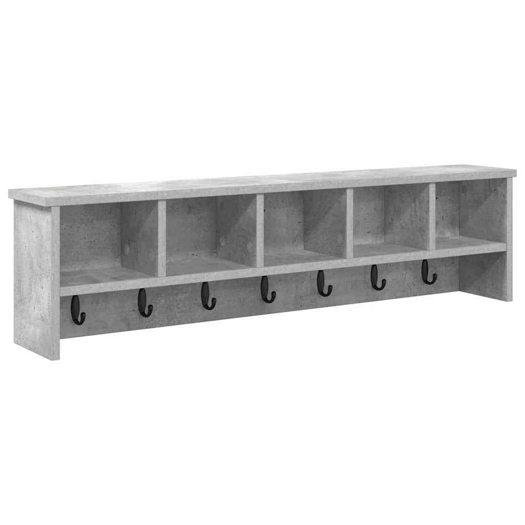 Vegghengt kleshenger Betonggrå 100 x 16 x 26 cm Konstruert tre