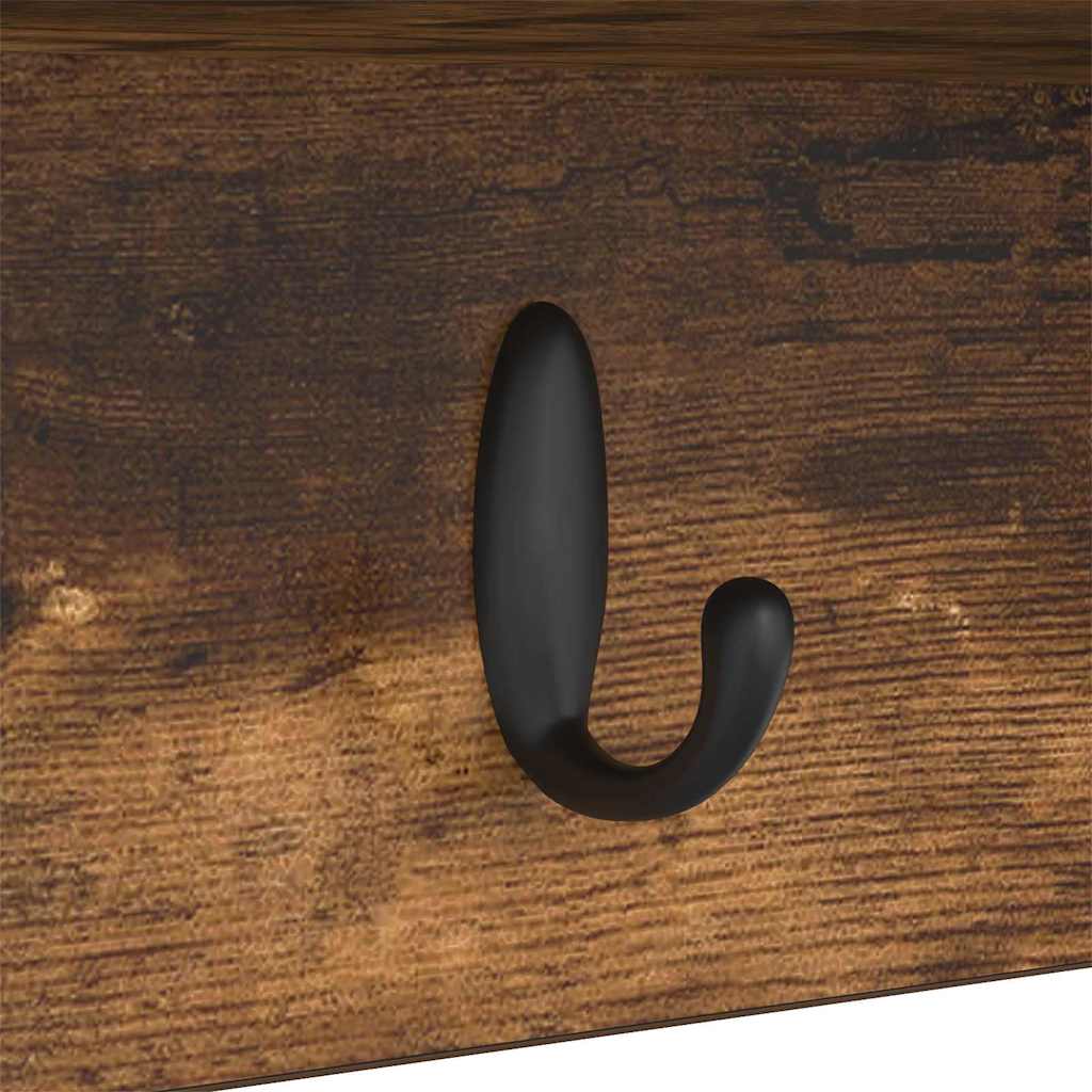 Vegghengt kleshenger Røkt eik 100 x 16 x 26 cm Konstruert tre