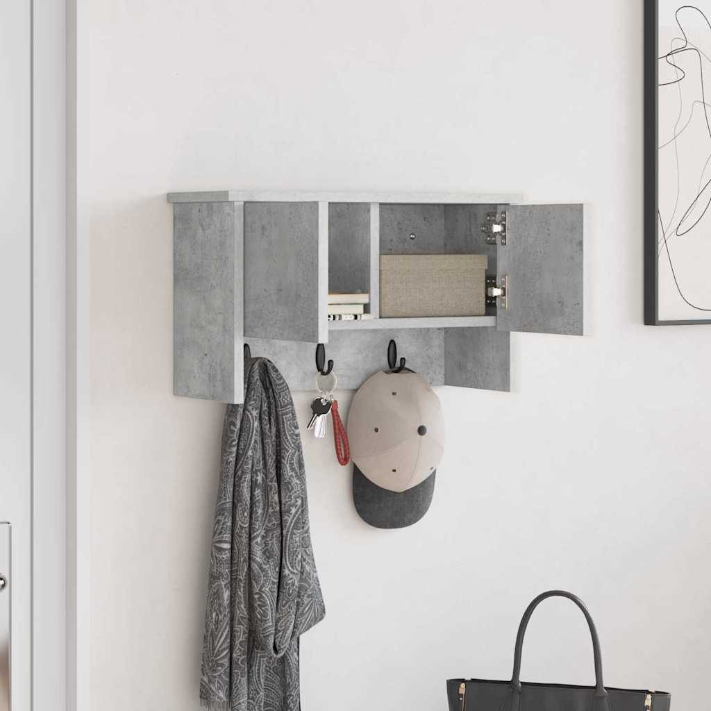 Vegghengt kleshenger Betonggrå 50 x 20 x 30 cm Konstruert tre