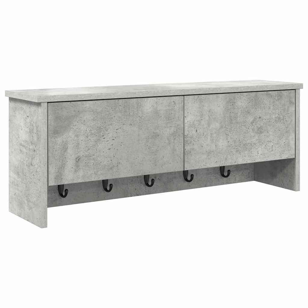 Vegghengt kleshenger Betonggrå 80 x 20 x 30 cm Konstruert tre