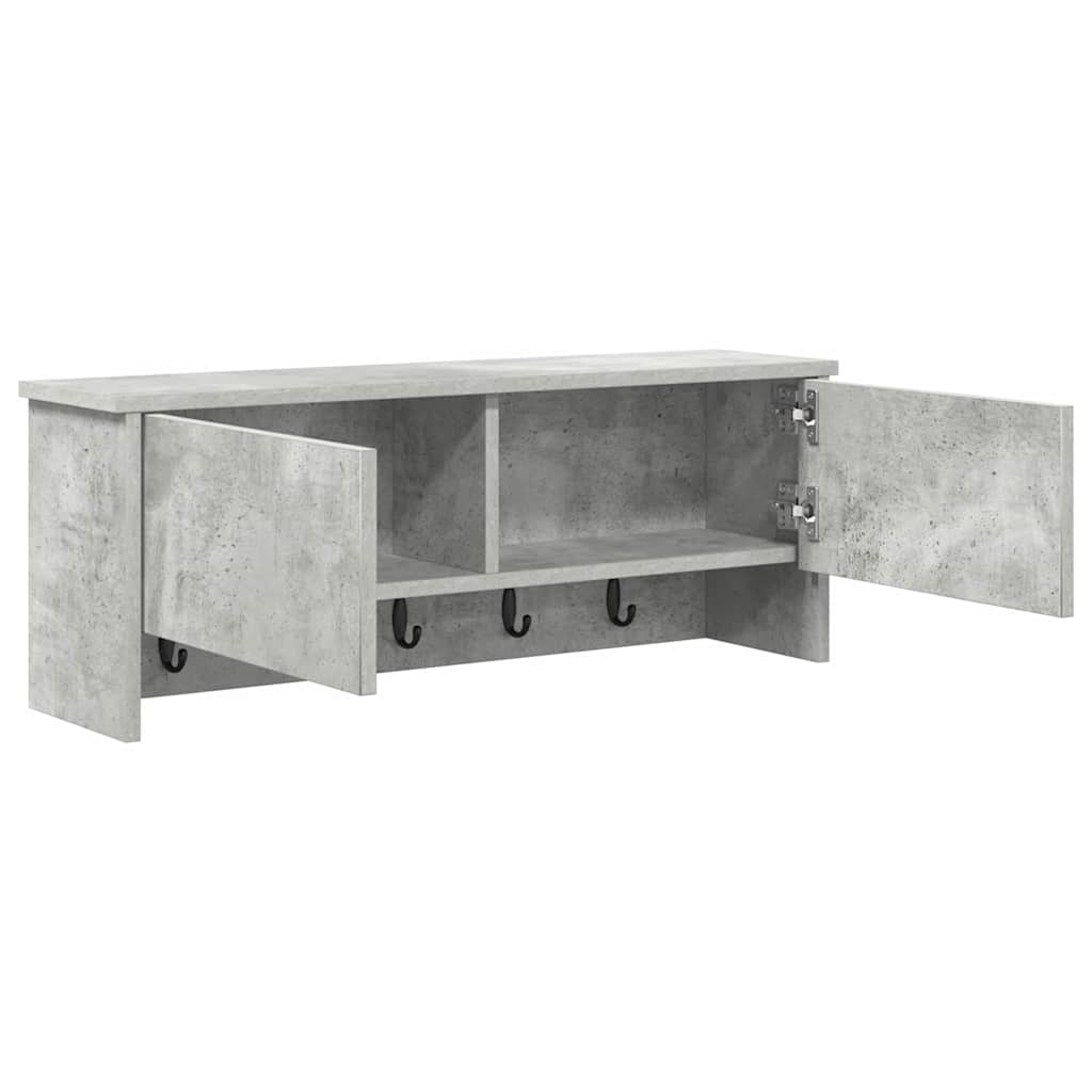 Vegghengt kleshenger Betonggrå 80 x 20 x 30 cm Konstruert tre