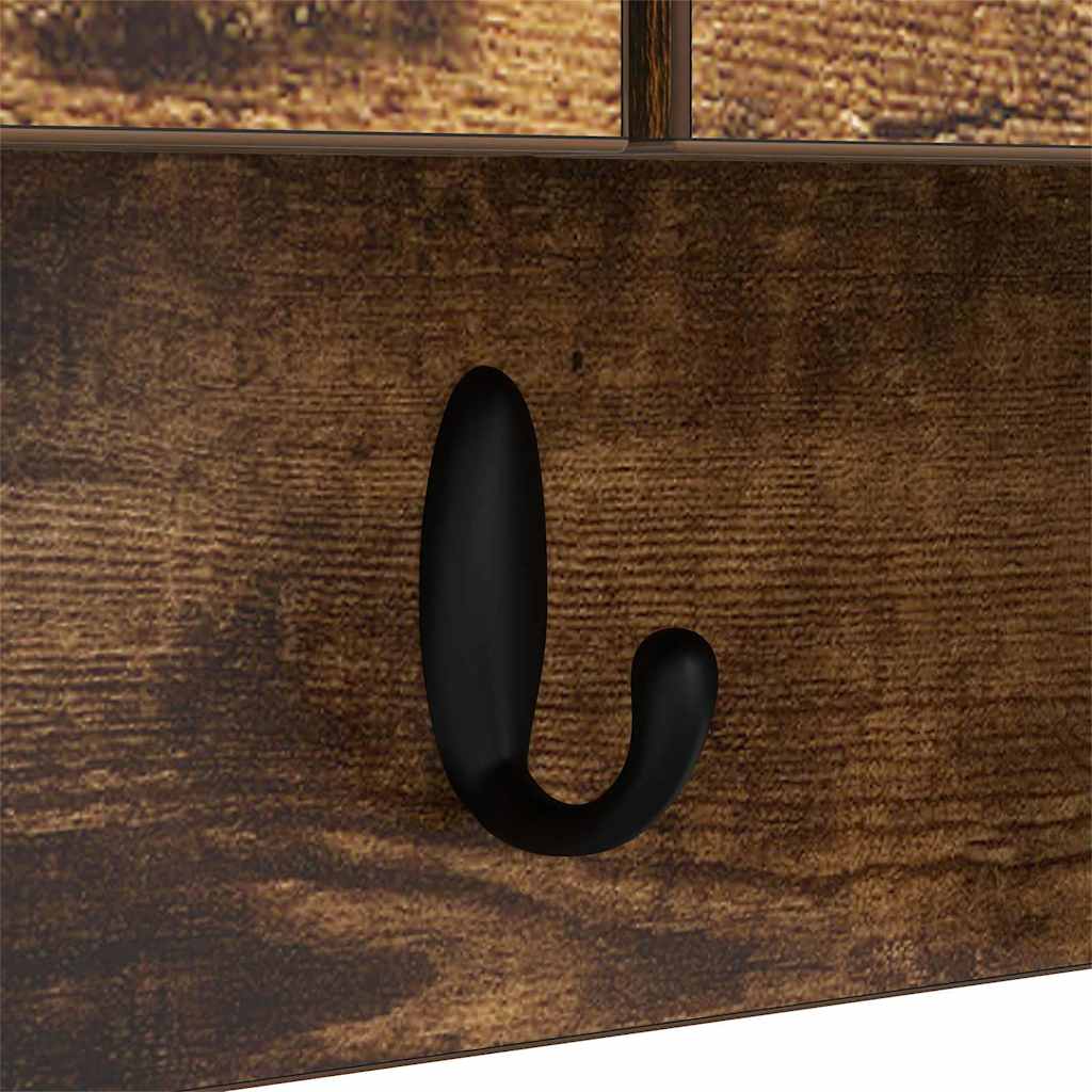 Vegghengt kleshenger Røkt eik 80 x 20 x 30 cm Konstruert tre