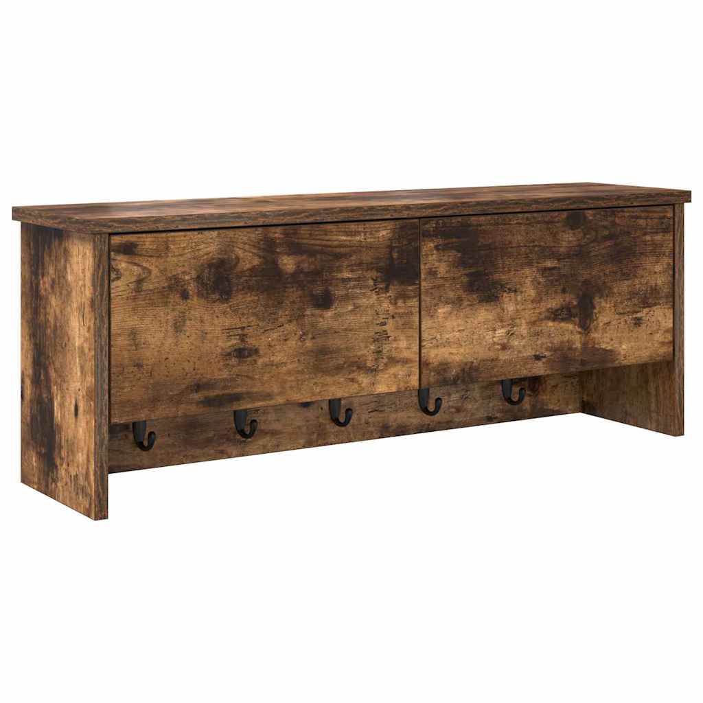 Vegghengt kleshenger Røkt eik 80 x 20 x 30 cm Konstruert tre