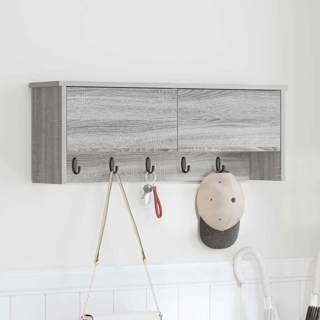 Vegghengt kleshenger Grå sonoma 80 x 20 x 30 cm Konstruert tre