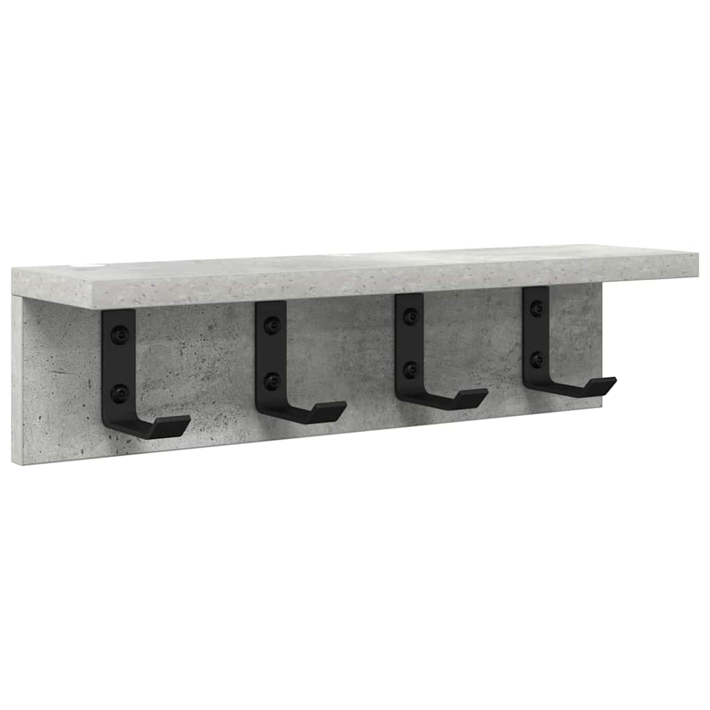 Vegghengt kleshenger med hylle Betonggrå 40 x 10.5 x 10.5 cm