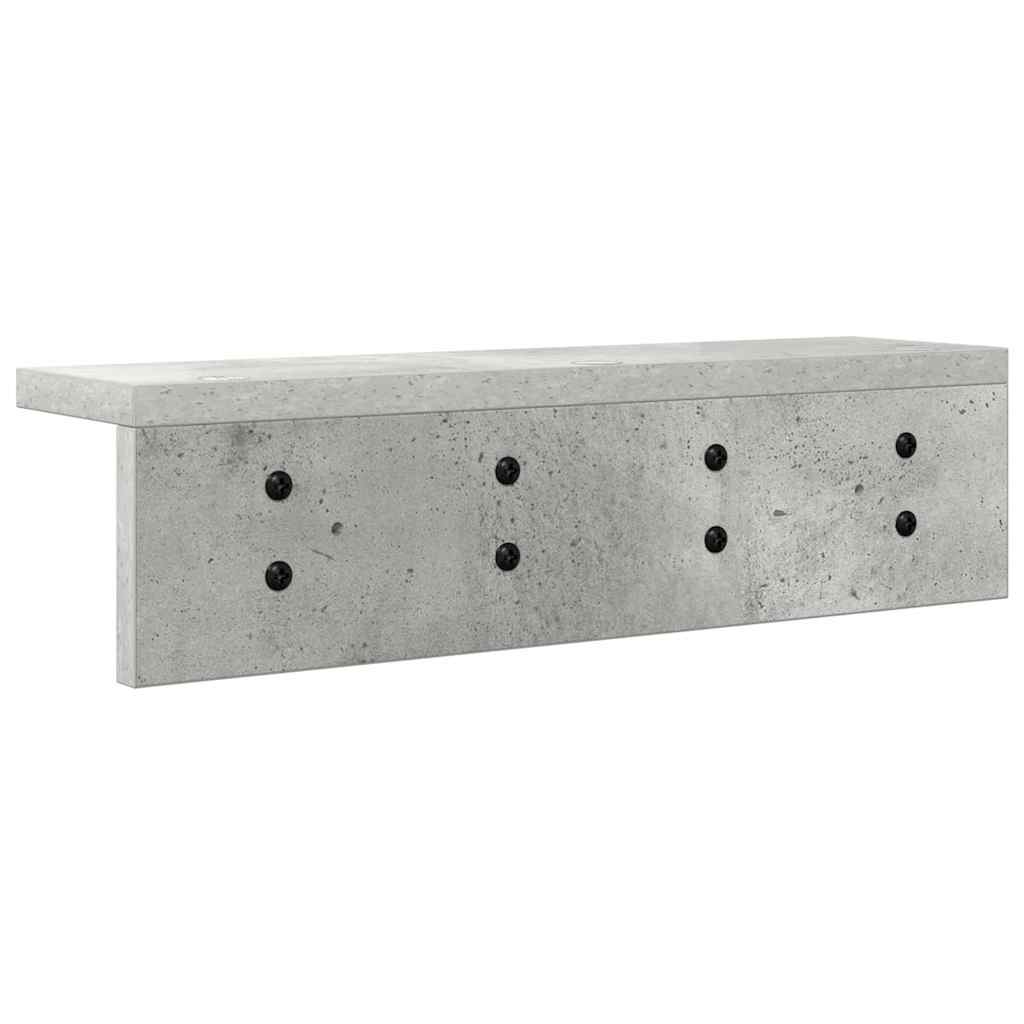 Vegghengt kleshenger med hylle Betonggrå 40 x 10.5 x 10.5 cm