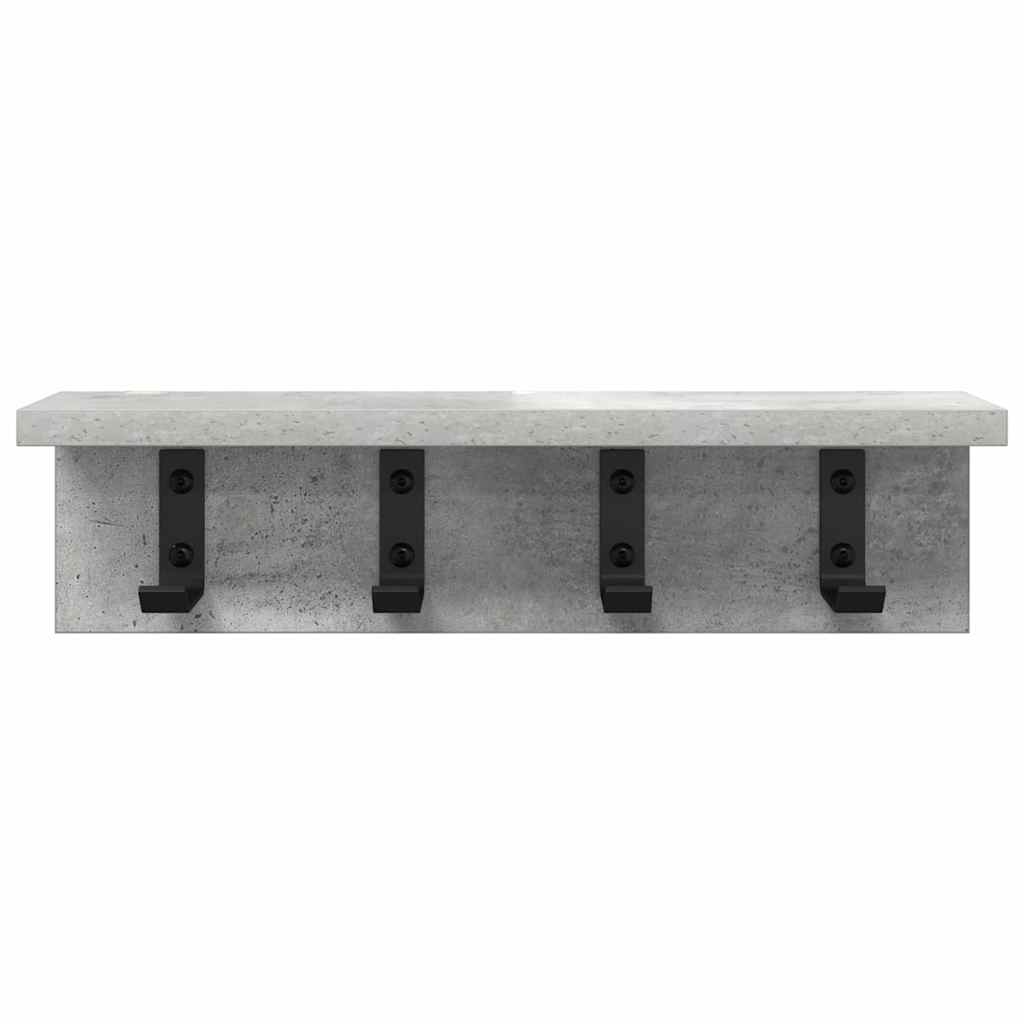 Vegghengt kleshenger med hylle Betonggrå 40 x 10.5 x 10.5 cm