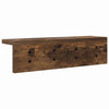 Vegghengt kleshenger med hylle Røkt eik 40 x 10.5 x 10.5 cm