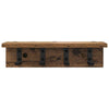 Vegghengt kleshenger med hylle Gammelt tre 40 x 10.5 x 10.5 cm