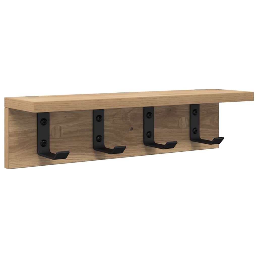 Vegghengt kleshenger med hylle artisan eik 40 x 10.5 x 10.5 cm