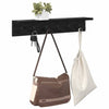 Vegghengt kleshenger med hylle Svart eik 60 x 10.5 x 10.5 cm